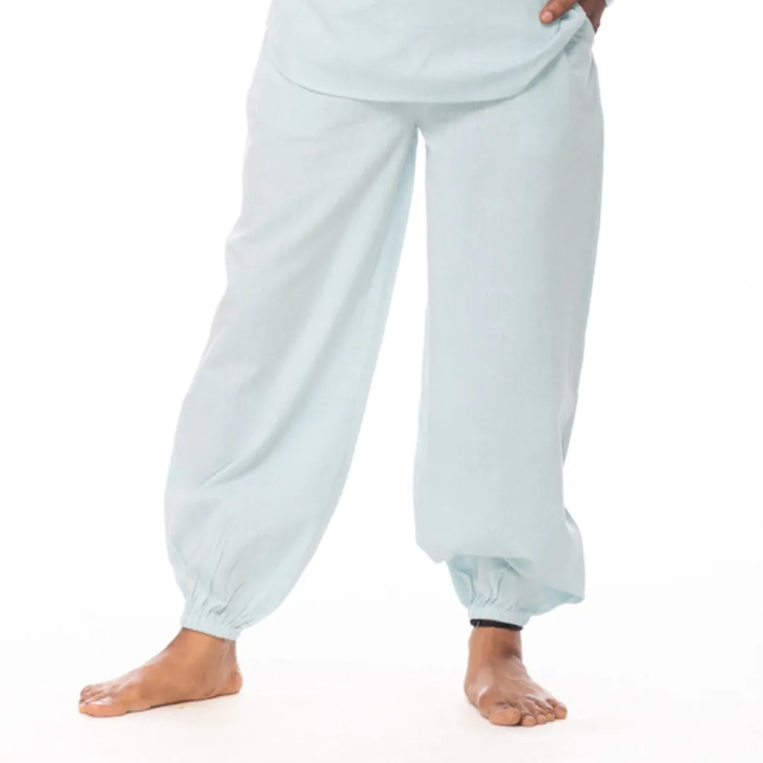 Sky-Blue Harem Pants for Men | 100% Cotton Yoga, Athleisure Harem Pants with Pockets