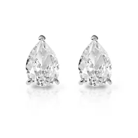 Sterling silver pear 10 mm moissanite stud earrings