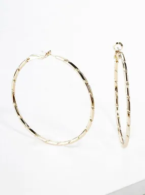 Textured Gold Hoop Earrings