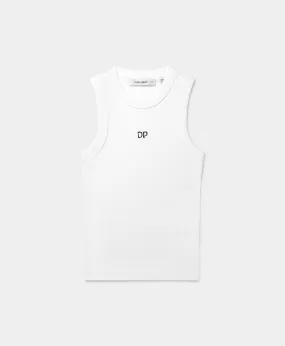 White Unit Rib Tank Top